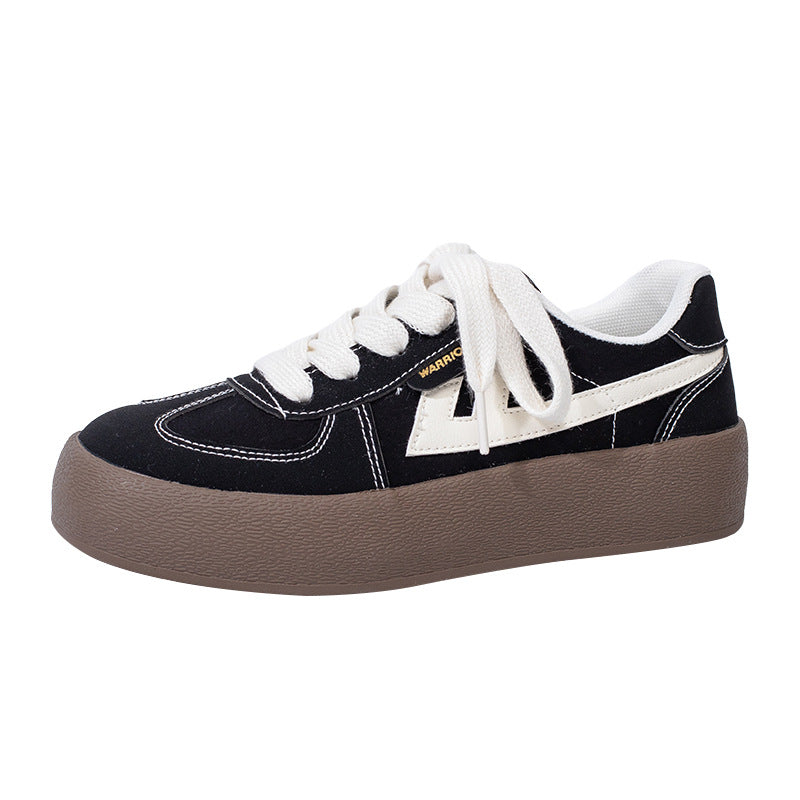 Sapatos Warrior board para casais, ténis de treino retro retro leves e enérgicos, sapatos casuais arredondados de sola grossa, sapatos unissexo simples
