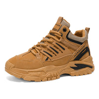 Sapatos masculinos de cano alto, proteção para o trabalho de outono, sapatos impermeáveis antiderrapantes para caminhadas ao ar livre, botas Martin desportivas casuais de sola grossa