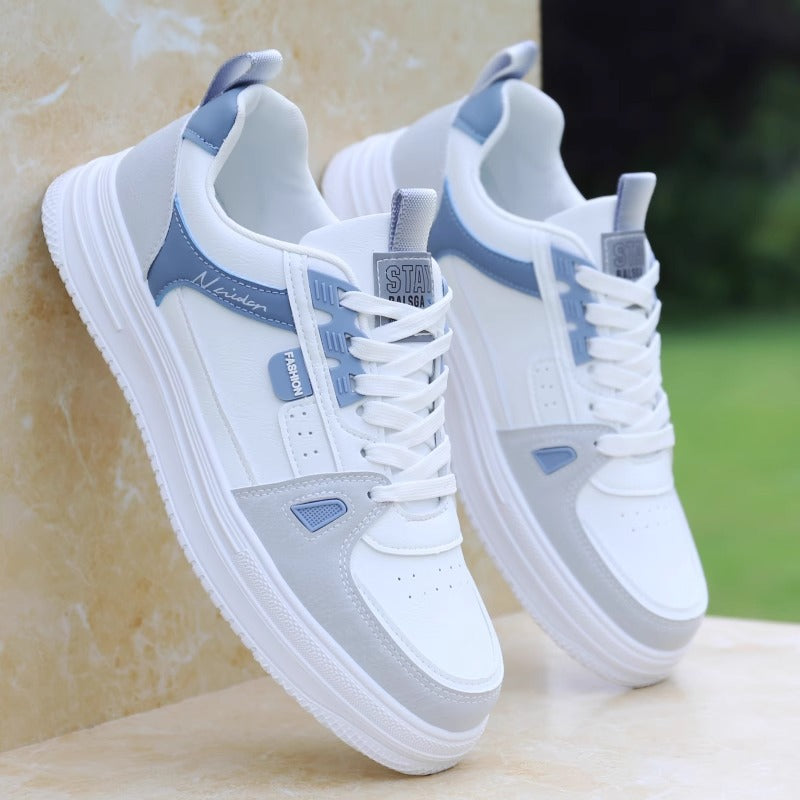 Sapatos masculinos de outono, sapatos brancos impermeáveis, antiderrapantes e casuais versáteis, ténis de estudantes, ténis desportivos leves e modernos para homem