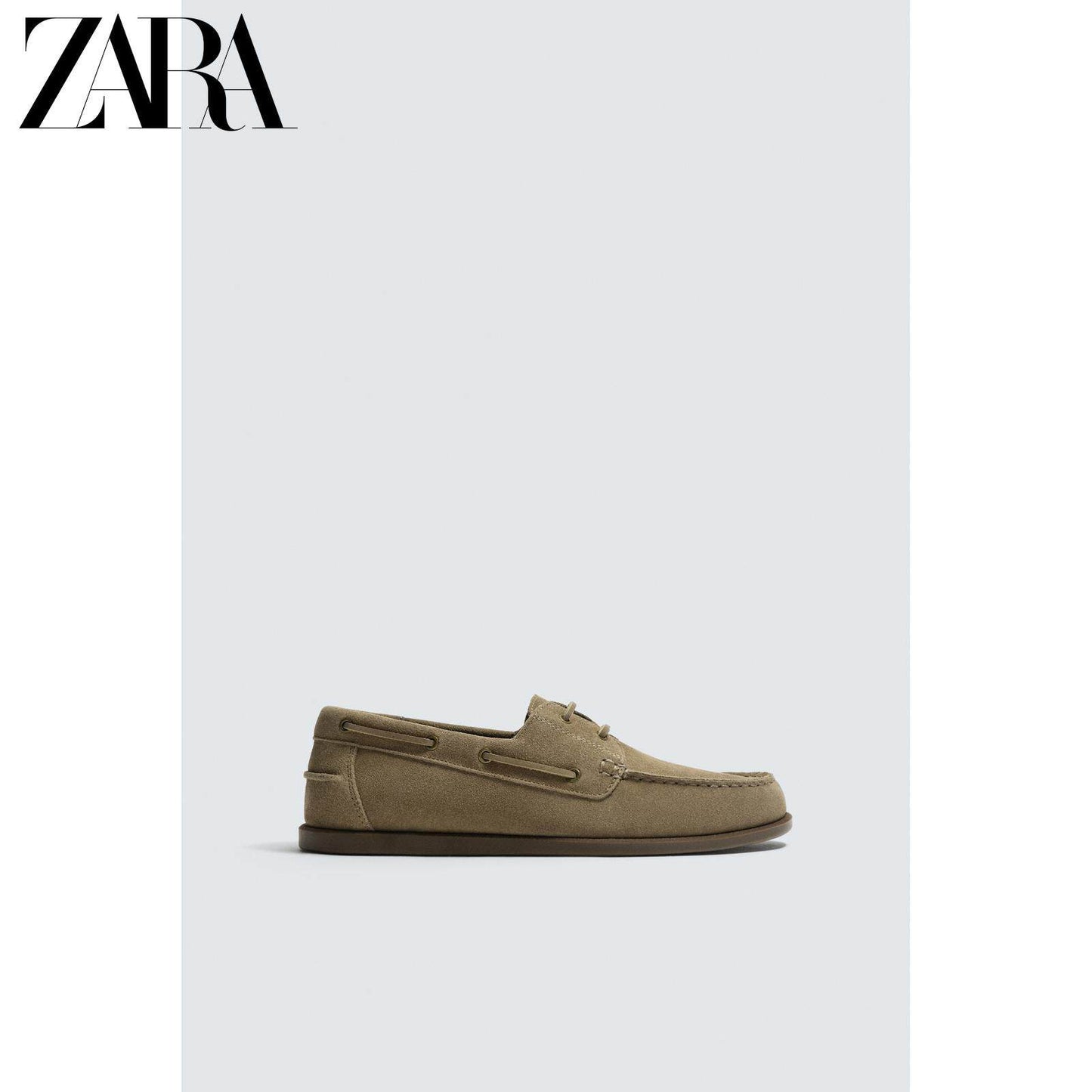 ZARA 2026 Primavera/Verão Sapatos Masculinos Novos com Detalhes em Camurça, Estilo Náutico Casual em Couro 2442720 131