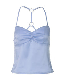 Top ultra-curto, estilo INS europeu e americano da Amazon, sexy patchwork de costas nuas, estilo rapariga quente, estilo rapariga quente, decote halter ultracurto e busto