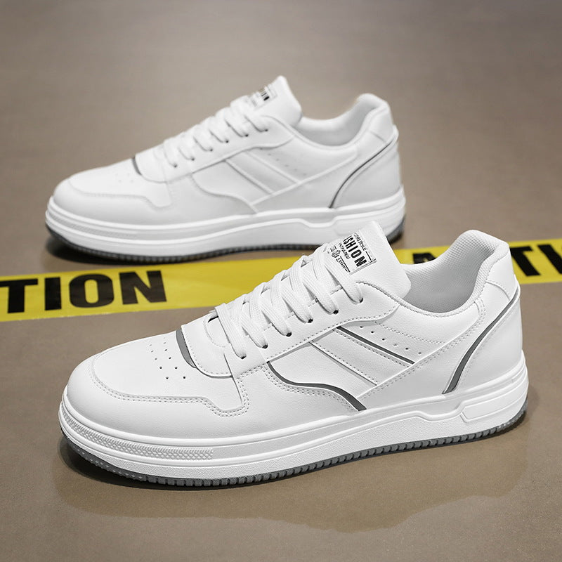 Novos Sapatos Brancos Respiráveis para Verão 2025 Masculinos, Sapatilhas Desportivas Modernas e Versáteis de Sola Grossa, Ténis Casuais