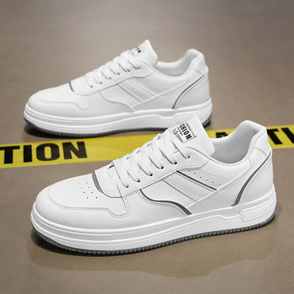 Novos Sapatos Brancos Respiráveis para Verão 2025 Masculinos, Sapatilhas Desportivas Modernas e Versáteis de Sola Grossa, Ténis Casuais