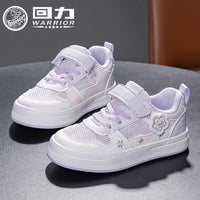 Os novos sapatos versáteis e confortáveis para raparigas da Warrior, sapatos energéticos e fofos e respiráveis de malha simples, ténis desportivos casuais de exterior com velcro