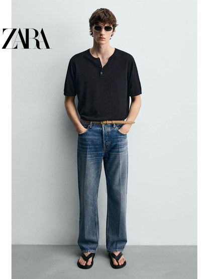 ZARA 2026 Primavera/Verão Novos Sapatos Masculinos Chinelos Rasteiros com Tiras 2737720 800