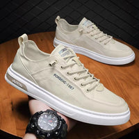 Novos sapatos casuais casuais masculinos para o verão masculino 2025, ténis de estudante versáteis e respiráveis, sapatos de lona masculinos