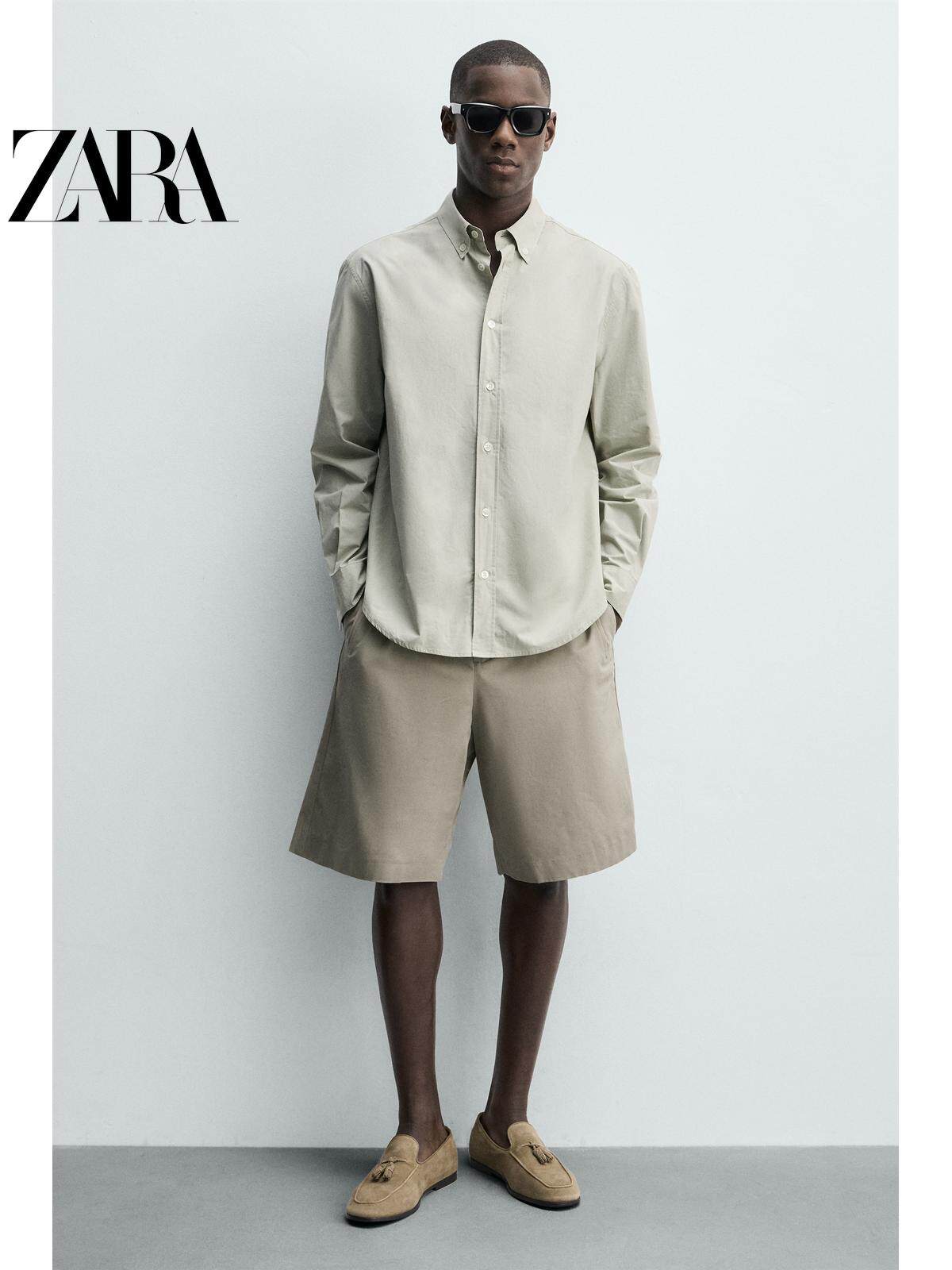 ZARA 2026 Primavera/Verão Sapatos Masculinos Novos com Camurça e Detalhes em Couro Sapato Náutico Social 2632720 131