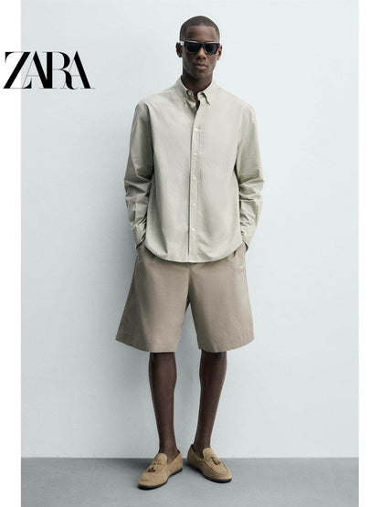 ZARA 2026 Primavera/Verão Sapatos Masculinos Novos com Camurça e Detalhes em Couro Sapato Náutico Social 2632720 131