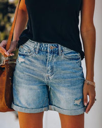 Verão 2025 eBay Amazon Wish Street Roled Edge Calças Rasgadas Calças de Ganga Femininas Calças de Ganga Comércio Exterior Comércio Na Moda