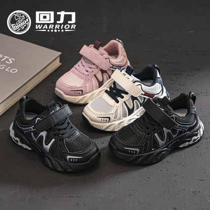 Sapatilhas desportivas pretas para rapazes, sapatilhas casuais cor-de-rosa cor-de-rosa em pele de outono, sapatos infantis guerreiro, sapatos para estudantes para idades dos 6 aos 12 anos