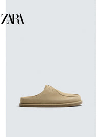 Sapatos masculinos ZARA, lançamento da coleção verão 2026, com detalhes em camurça, bico redondo e plataforma, código 2759620 102.