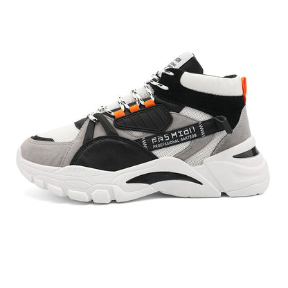 Sapatos masculinos, sapatos novos de cano alto para primavera, sapatos desportivos da moda para homem, sapatos de pai versáteis e respiráveis para homem, sapatos de estudante