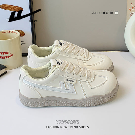 Warrior Simples Solid Color Stylish Moral Training Shoes para mulheres, sapatos de plataforma de outono de estilo coreano leves, tênis simples de desporto estético de alta qualidade
