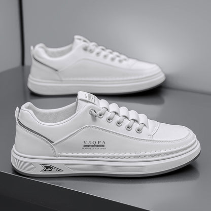Sapatos de primavera para homem, novos sapatos brancos respiráveis, ténis desportivos casuais de um só pedal na moda, sapatos modernos