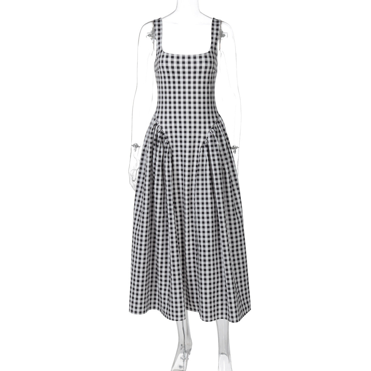 Vestido de princesa francês fresco, europeu e americano à moda que aperta a cintura, vestido slip sem costas sexy para mulheres
