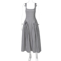 Vestido de princesa francês fresco, europeu e americano à moda que aperta a cintura, vestido slip sem costas sexy para mulheres
