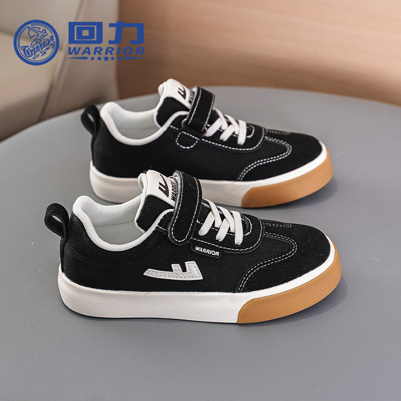 Sapatos Warrior com bloco de cores versáteis e confortáveis para rapazes e raparigas, sapatos simples de velcro baixos, ténis desportivos de exterior energéticos e frescos