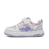 Sapatos infantis Warrior color-block, sapatos infantis com graffiti color-block, novos sapatos na moda e versáteis de sola grossa na primavera, ténis desportivos femininos com superfície de couro e respiráveis