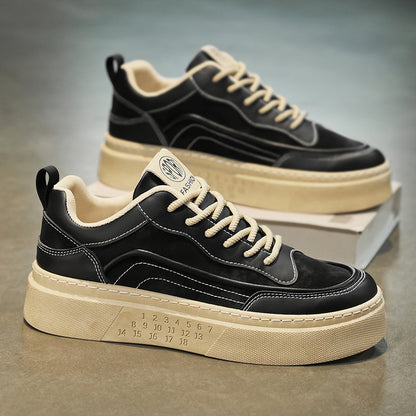 Sapatos masculinos de verão, sapatos brancos novos e respiráveis, ténis desportivos casuais versáteis de sola grossa e na moda para estudantes, sapatos modernos
