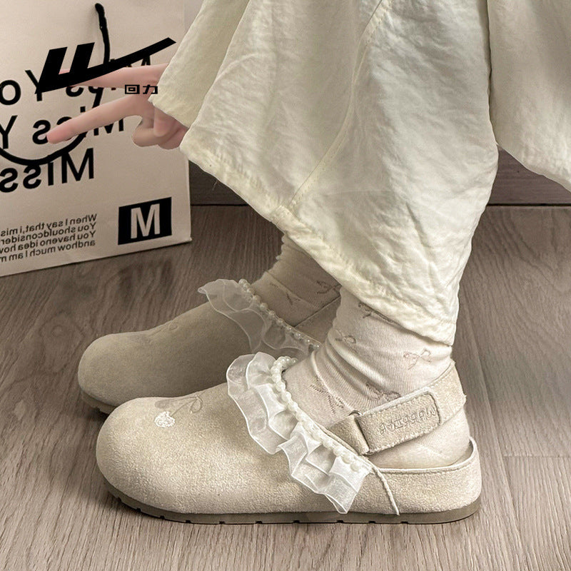 Os novos sapatos Birkenstock da Warrior, modernos, versáteis e confortáveis, sapatos femininos simples de cor sólida, sapatos casuais coreanos de alto valor