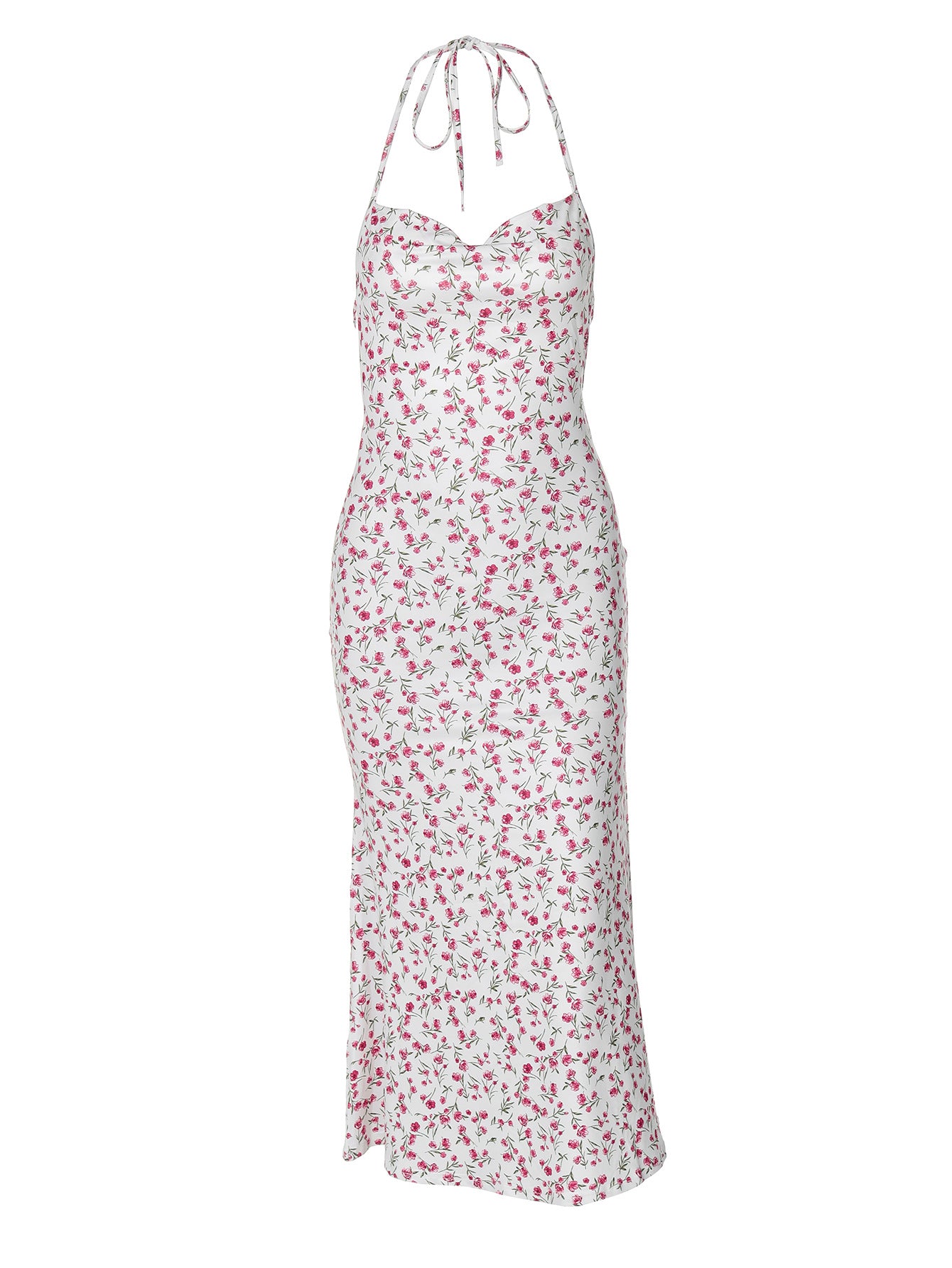 Vestido de comprimento médio, sem abertura de mangas mais vendido na Amazon transfronteiriço novo, doce e floral, sexy e doce e sexy