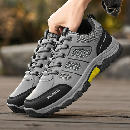 Sapatos masculinos de proteção para o trabalho, novos sapatos de trabalho antiderrapantes respiráveis para primavera/verão para estaleiros de construção, sapatos casuais para caminhadas desportivas ao ar livre