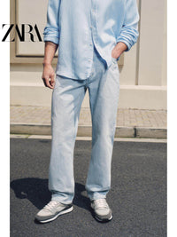 ZARA Coleção Primavera/Verão 2026 - Novos Sapatos Masculinos: Tênis Leves de Camurça com Cadarço - 2390720 802