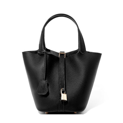 Malas 2026 Nova Cesta de Couve com Balde Bolsa de Mulher TC Mala de Pele Genuína Mala de Mãe Bolsa de Noiva Sensação de Luxo de Casamento