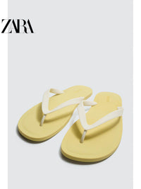 ZARA 2026 Verão Novo Sapatos Masculinos, Material Elástico, Sandálias Rasteiras Confortáveis com Detalhes, 2796720 300