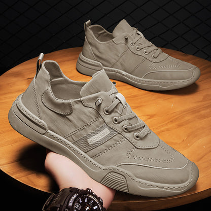Sapatos de Homem 2024 Verão Novo Trabalho de Seda de Gelo Respirável, Sapatos Casuais Preguiçosos de Escritório, Sapatos Velhos de Tecido de Pequim