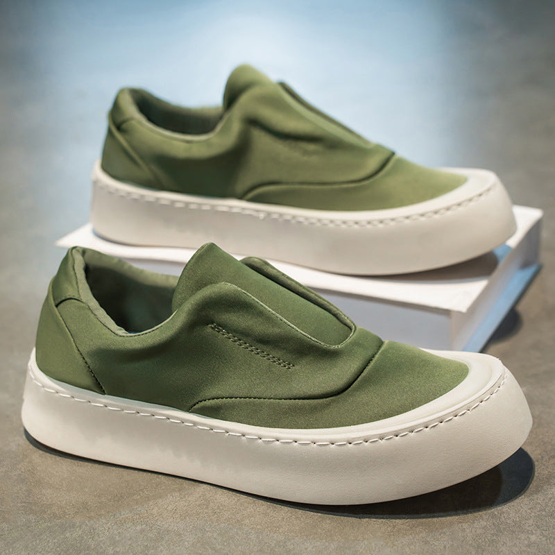 Novos Sapatos de Tecido Velhos de Pequim Respiráveis de Verão 2025, Sapatos Casuais Casuais Masculinos da Moda, Sapatos de Patins de Seda de Gelo, Condução com um Pé
