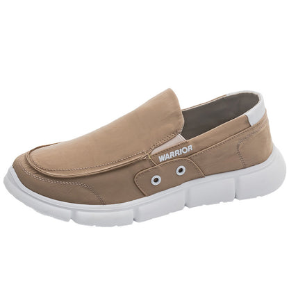 Sapatos de lona leves e confortáveis para pessoas de meia-idade e idosos, sapatos simples e respiráveis, sapatos preguiçosos, versáteis, fáceis de levar e de levar casuais de sola grossa
