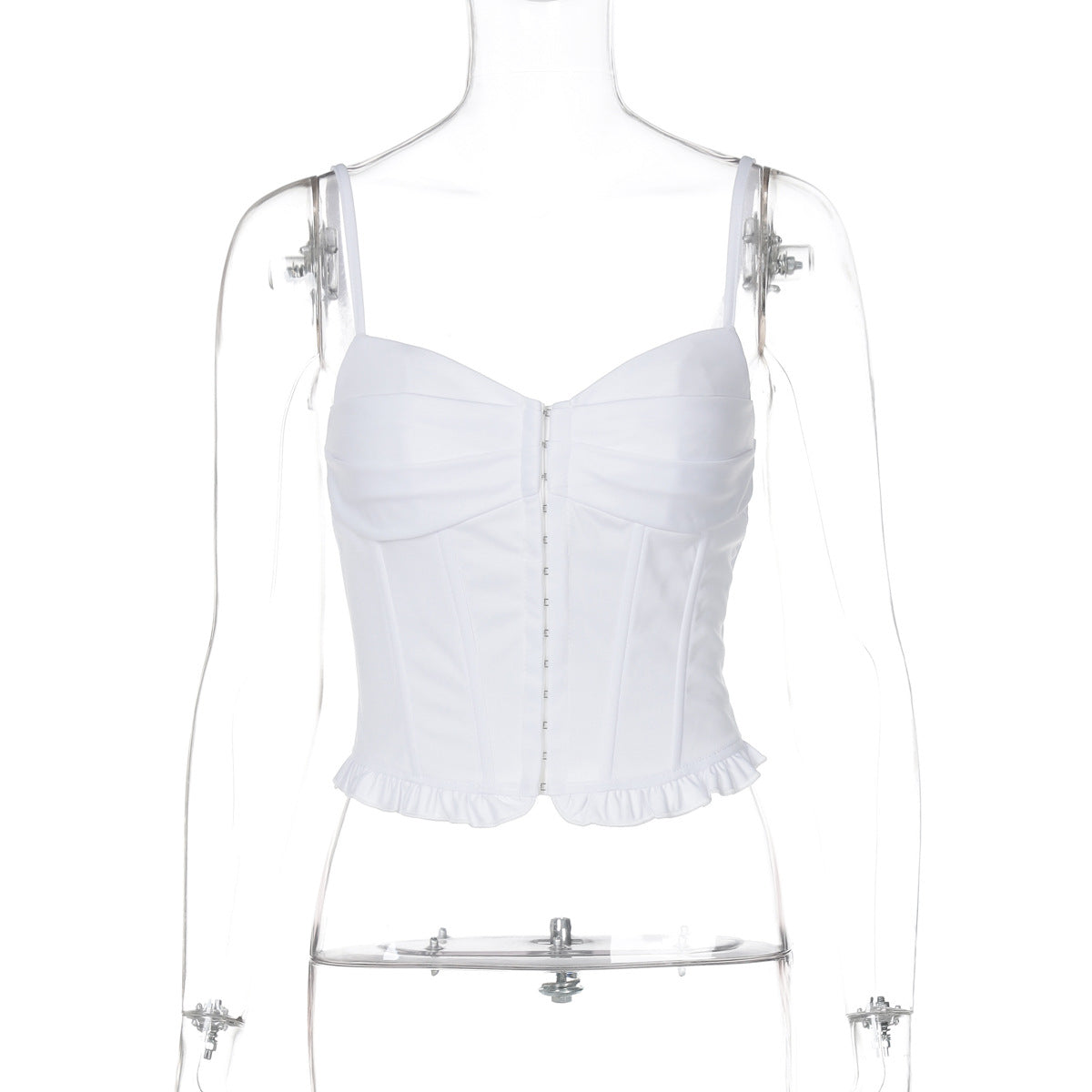 Estilo europeu e americano INS, nova moda moda street, rapariga de cor sólida, slim fit, com detalhes plissados, camisola plissada com borda plissada para mulheres