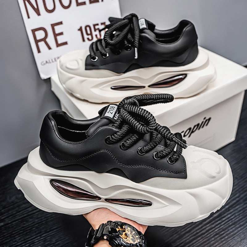 Sapatos de Homem 2025 Verão Novo Versátil Moderno Com Sola Confortável Com Almofada de Ar Confortável Para Aumentar a Altura Sapatos Desportivos Casuais para Homens