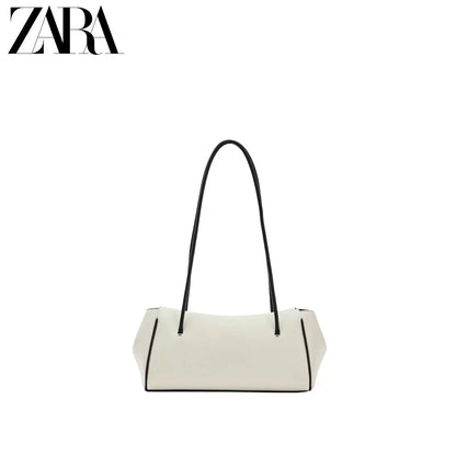 Bolsa feminina ZARA, nova coleção de verão 2026, branca, com zíper, bolso interno e alça de ombro extensível, 6130810 850