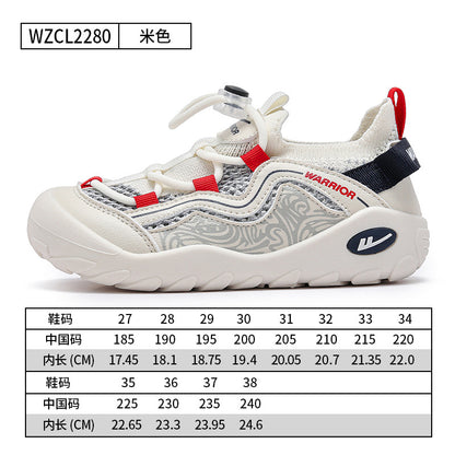 Os novos sapatos enérgicos de rapazes e raparigas com blocos de cores da Warrior, sapatos desportivos versáteis e confortáveis e de alta estética, sapatos simples e respiráveis de malha simples