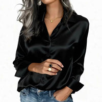 Camisa esponja colorida e brilhante da Amazon, elegante e para deslocações, adequada para uso versátil de mangas compridas na primavera e no outono