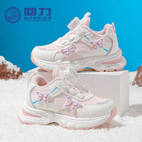 Sapatos desportivos femininos versáteis Warrior, sapatos casuais com blocos de cor de inverno, sapatos quentes de algodão forrados a fleece