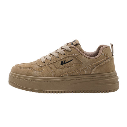 Sapatos brancos Warrior de cano baixo, confortáveis, versáteis versáteis de sola grossa, ténis modernos e estéticos, sapatos femininos simples com um design elegante