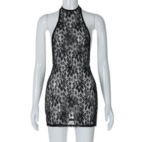 Vestido sexy de renda ao estilo europeu e americano, max, sem costas, ajustado às ancas, indispensável para discoteca, dropshipping