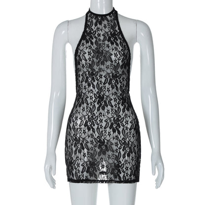 Vestido sexy de renda ao estilo europeu e americano, max, sem costas, ajustado às ancas, indispensável para discoteca, dropshipping
