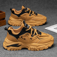 Sapatos de Homem: Trabalho Moderno e Versátil de Outono, Sapatilhas Desportivas para Caminhadas ao Ar Livre, Sapatilhas de Trabalho Vintage Casuais com Sola Grossa que Aumenta a Altura