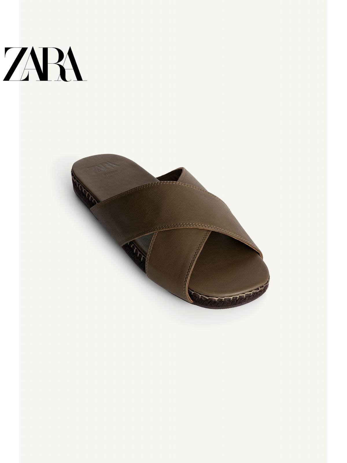 Sandálias de couro com tiras cruzadas da nova coleção masculina Studio Series Primavera/Verão 2026 da ZARA (código: 2798720 500)