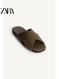 Sandálias de couro com tiras cruzadas da nova coleção masculina Studio Series Primavera/Verão 2026 da ZARA (código: 2798720 500)