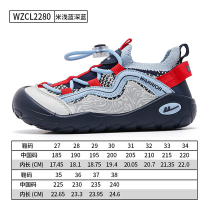 Os novos sapatos enérgicos de rapazes e raparigas com blocos de cores da Warrior, sapatos desportivos versáteis e confortáveis e de alta estética, sapatos simples e respiráveis de malha simples