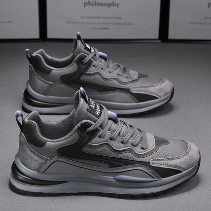 Sapatos desportivos masculinos, primavera 2024 novos sapatos casuais de pai em pele Agum, segurança no trabalho, sapatos modernos