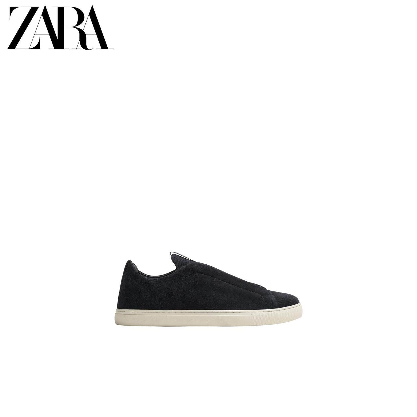 ZARA 2026 Primavera/Verão Novos Sapatos Masculinos, Detalhes em Camurça, Tênis Leves com Cadarço, 2240720 400