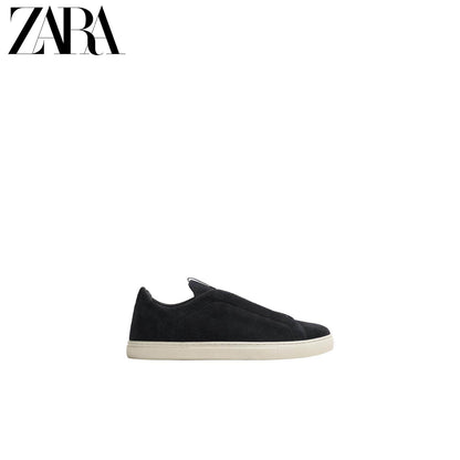 ZARA 2026 Primavera/Verão Novos Sapatos Masculinos, Detalhes em Camurça, Tênis Leves com Cadarço, 2240720 400