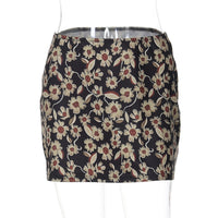 Saia de moda ultra-fronteiriça bestseller da Amazon, com estampado floral, slim set, justo, cintura alta, cintura alta, nova saia versátil para mulheres