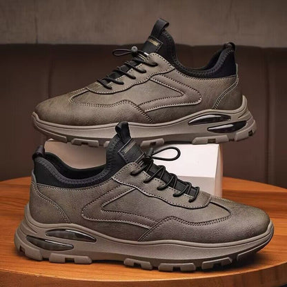Primavera 2025 Novos Sapatos Casuais Casuais de Pele para Homens da Moda, Sapatos Empresariais Masculinos Versáteis, Sapatos Desportivos Respiráveis e Resistentes ao Desgaste para Homens
